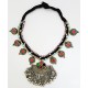 Afghani Tribal Necklace with Colored Glass 