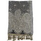 Mehrunnisa Pure Wool Double Sided Stole / Large Scarf Wrap – Unisex (Black) (GAR2042)