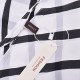 Mehrunnisa 100% Pure Silk Black & White Stripes Long Stole / Scarf (GAR1889)