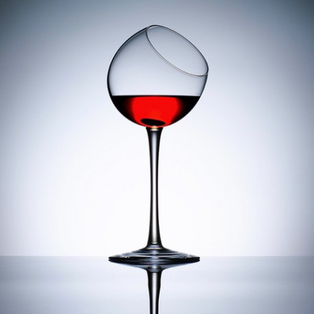 Tilted wine glass 