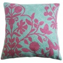 Mehrunnisa (16”X16”) Exclusive Hand Embroidered Crewel Work Cushion Cover From Kashmir (HOM2269)