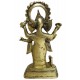 Handcrafted Dhokra Brass Chaturbhuj Ganesha Sculpture (MEH2232)