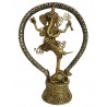 Handcrafted Dhokra Brass Natraja Ganesha Sculpture (MEH2229)