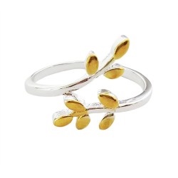 Mehrunnisa “Leaves” 92.5 Sterling Silver Adjustable Ring For Girls / Women (JWL2312)