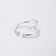 Mehrunnisa “BlackHeart” 92.5 Sterling Silver Adjustable Ring For Girls / Women (JWL2311)