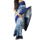 Mehrunnisa BAGRU MAHESHWARI Indigo Batik Cotton Silk Saree With Blouse Piece From Jaipur (GAR2412)