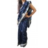 Mehrunnisa BAGRU MAHESHWARI Indigo Black Cotton Silk Saree With Blouse Piece From Jaipur (GAR2413)