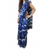 Mehrunnisa BAGRU MAHESHWARI Indigo Zig Zag Cotton Silk Saree With Blouse Piece From Jaipur (GAR2415)