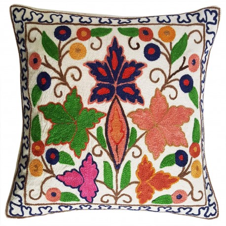 Mehrunnisa Exclusive Kashmiri Hand Embroidered Cushion Cover (HOM2106)