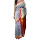 Mehrunnisa Handloom High Quality Cotton Silk SAREES With Blouse Piece From West Bengal (Grey & Maroon)