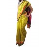 Mehrunnisa Handloom High Quality Cotton Silk SAREES With Blouse Piece From West Bengal (Golden & Magenta)