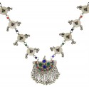 Mehrunnisa Afghani Tribal Long Necklace with Colored Glass For Women (JWL2033)