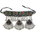 Mehrunnisa Afghani Tribal Heavy Choker Necklace with Colored Glass (JWL2488)