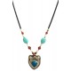 Mehrunnisa Afghani Ethinic Turquoise Pearls Pendant Necklace For Girls / Women (JWL1238)