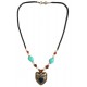 Mehrunnisa Afghani Ethinic Turquoise Pearls Pendant Necklace For Girls / Women (JWL1239)