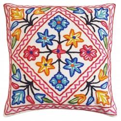 Mehrunnisa (16X16) Exclusive Kashmiri Hand Embroidered Cushion Cover (HOM2579)