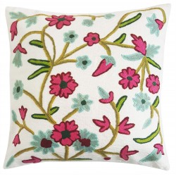 Mehrunnisa (16"X16") Exclusive Kashmiri Hand Embroidered Cushion Cover (HOM2575)