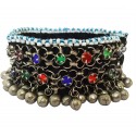 Mehrunnisa Traditional Afghani Colored Glass & Ghungroo Single Anklet (JWL2794)