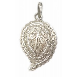 Kashmiri Sterling Silver Paisley Pendant