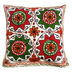 Mehrunnisa Exclusive Rajasthani Multi-Colour Thread Work Cushion Cover (HOM2020)