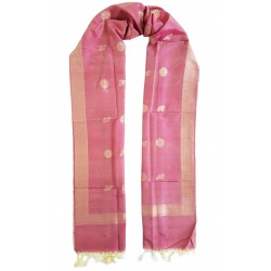 Mehrunnisa Handcrafted Banarasi Silk Cotton Stole With Zari Buti – Unisex (GAR2213)