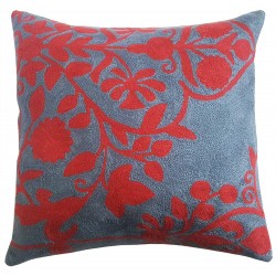 Mehrunnisa (16”X16”) Exclusive Hand Embroidered Crewel Work Cushion Cover From Kashmir (HOM2266)